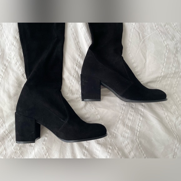 Stuart Weitzman Tieland Over The Knee OTK Boot - Black Suede - 8.5 US - Picture 3 of 16